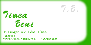 timea beni business card